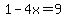 1-4x+=+9