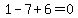 1-7%2B6=0