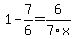 1-7%2F6+=+6%2F7x
