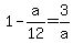 1-a%2F12=3%2Fa