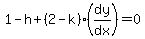 1-h%2B%282-k%29%28dy%2Fdx%29=0