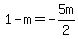 1-m+=+-5m%2F2