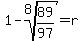 1-root%288%2C89%2F97%29+=+r