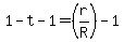 1-t-1=%28r%2FR%29-1