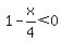 1-x%2F4%3C0