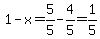 1-x=5%2F5-4%2F5=1%2F5
