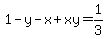 1-y-x%2Bxy=1%2F3