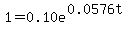1.00=0.10e%5E%280.0576t%29