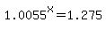 1.0055%5Ex+=+1.275