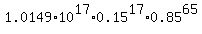 1.0149%2A10%5E17%2A0.15%5E17%2A0.85%5E65