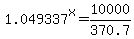 1.049337%5Ex+=+10000%2F370.7