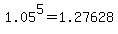 1.05%5E5+=+1.27628...