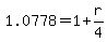 1.0778=1%2Br%2F4