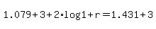 1.079+%2B+3+%2B+2%2Alog%281+%2B+r%29+=+1.431+%2B+3