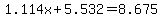 1.114x%2B5.532=8.675