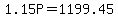 1.15P=1199.45