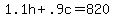 1.1h%2B.9c=820