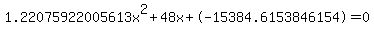 1.22075922005613x%5E2%2B48x%2B-15384.6153846154+=+0
