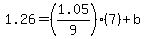 1.26=%281.05%2F9%29%287%29%2Bb