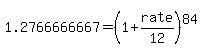 1.2766666667=%281%2Brate%2F12%29%5E84