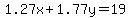 1.27x%2B1.77y=19.0