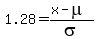 1.28=%28x-mu%29%2Fsigma