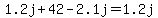 1.2j+%2B+42+-+2.1j+=+1.2j
