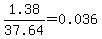1.38%2F37.64=0.036