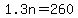 1.3n=260