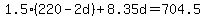 1.5%28220-2d%29%2B8.35d=704.5