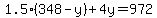 1.5%28348-y%29%2B4y=972