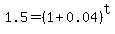 1.5=%281%2B0.04%29%5Et