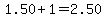 1.50%2B1=2.50