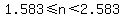 1.583%3C=n%3C2.583