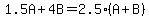 1.5A%2B4B=2.5%28A%2BB%29%0D%0A%7B%7B%7B1.5A%2B4B=2.5%2860%29