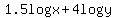 1.5log+x+%2B+4log+y