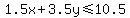 1.5x%2B3.5y%3C=10.5