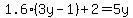 1.6%283y-1%29%2B2=5y