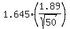 1.645%281.89%2Fsqrt%2850%29%29