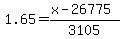 1.65=%28x-26775%29%2F3105