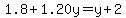 1.8%2B1.20y=y%2B2