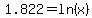 1.822=ln%28x%29