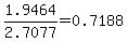 1.9464%2F2.7077=0.7188