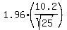 1.96%2810.2%2Fsqrt%2825%29%29
