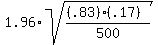 1.96%2Asqrt%28%28%28.83%29%28.17%29%29%2F500%29%29