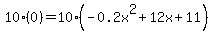 10%280%29=10%28-0.2x%5E2%2B12x%2B11%29