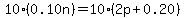 10%280.10n%29=10%282p%2B0.20%29