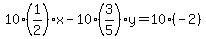 10%281%2F2%29x-10%283%2F5%29y=10%28-2%29