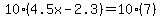 10%284.5x-2.3%29=10%287%29