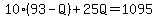 10%2893-Q%29%2B25Q=1095